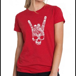 LA Pop Art Women's Premium Blend Word Art T-shirt - Heavy Metal Genres - 1 of 4