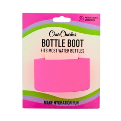 CharCharms Water Bottle Boot Hot Pink: Silicone Boot, Dishwasher-Safe, Drinkware Accessory for Hot & Cold Beverages