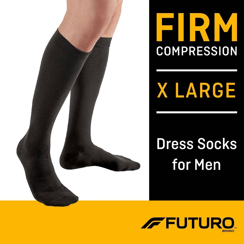 FUTURO Men's Dress Socks for Improved Circulation - Black, 3 of 13