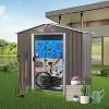Acekool 6x4FT Outdoor Metal Storage Shed with Floor Frame, UV Resistant Waterproof Steel, Sloped Roof & Lockable Sliding Doors for Backyard - 2 of 4