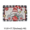 Unique Bargains Christmas Place Mats Dwarf Flax Black Red White 11.8"x17.7" 2 Pcs - 3 of 4
