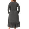 Agnes Orinda Women's Plus Size V Neck Flowy Tiered with Pockets Vacation Casual Maxi A Line Dresses - 4 of 4