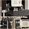 COZONY Vanity Desk with Lighted Mirror and Stool, Sliding Makeup Table with Storage Shelves and Drawers - 4 of 4