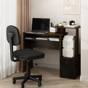 Furinno Multipurpose Computer Desk Home Office Writing Study Laptop Table w/ Drawer & Keyboard Tray,Amber Pine/Black - 1 of 4