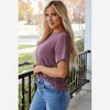 Amaryllis Women’s Ribbed Knit Short Sleeve Top Lightweight Casual Pullover Relaxed Fit Textured - 2 of 4