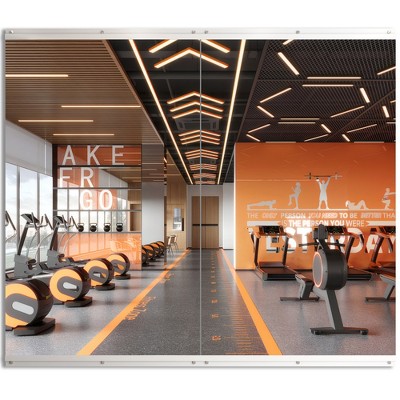 Modern Rectangle Frameless Wall-Mounted Gym Mirror Dance Mirror