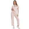 Coolmee Womens 2 Piece Outfit Lounge Set Cap Sleeve Polo Top And Pant Set Tracksuit Travel Matching Outfit - 4 of 4