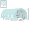 CAVINAS 13'x10'x6.5' Arched Greenhouse Tunnel Greenhouse with Zippered Door and Roll-Up Windows Zippered Door, PE Cover for Backyard - 3 of 4