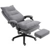 Vinsetto 360° Swivel Executive Home Office Chair Adjustable Height Linen Style Fabric Recliner with Retractable Footrest and Double Padding, Gray - 4 of 4