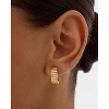14K Gold Plated Bold Statement Hoop Earrings for Women - Trendy Boho Ribbed Croissant Scallop Peach Puffy Jewelry Chunky Gold Earrings - 2 of 3