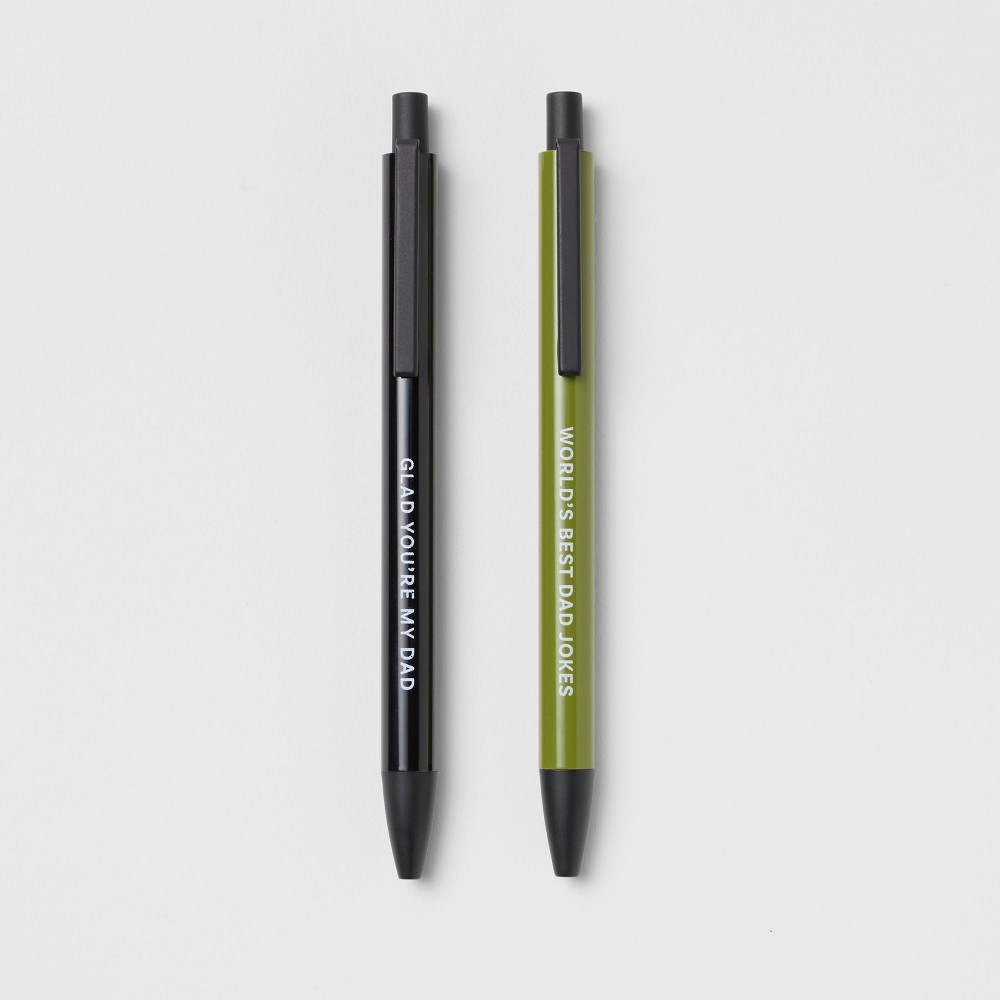 Photos - Accessory 2pk Ballpoint Pens Black Ink Father's Day Set - Threshold™