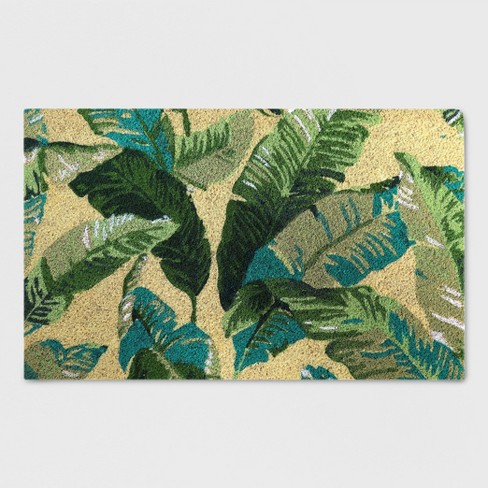 18 X 30 Vacation Tropical Outdoor Doormat Green Threshold