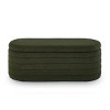 43" Oval Teddy Upholstered Storage Bench, Boucle Ottoman with Hidden Storage and Safety Hinge for Bedroom, Entryway or End of Bed - Cuddlewood - 3 of 4