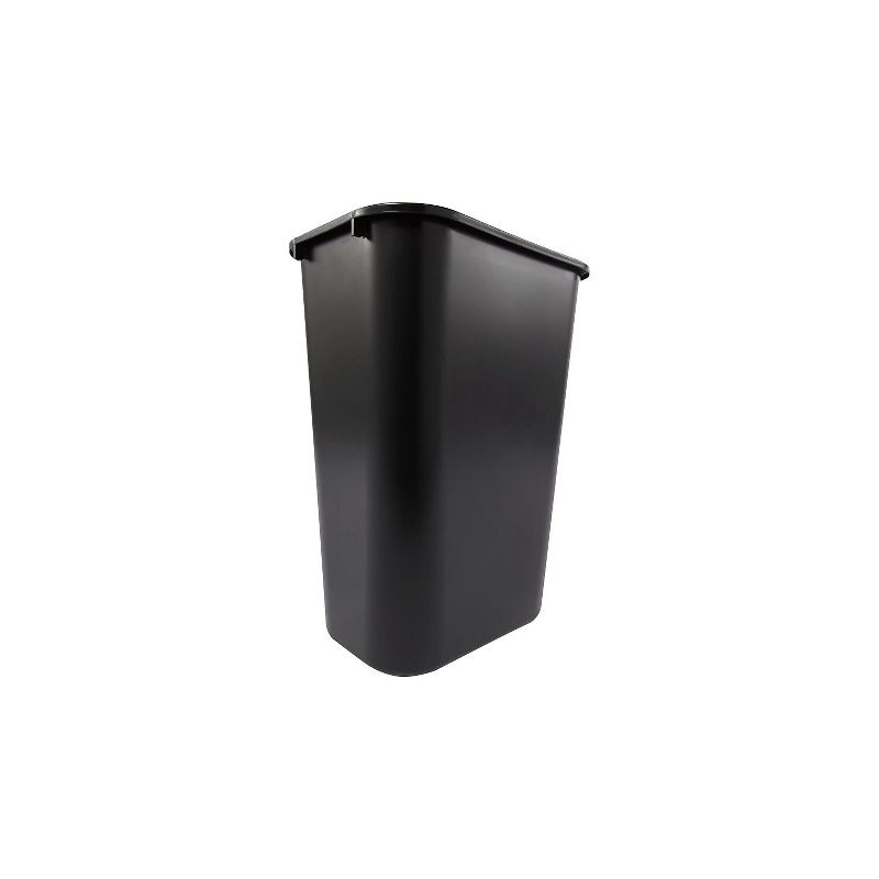 Rubbermaid Commercial Deskside Plastic Wastebasket Rectangular 10 1/4 gal Black 295700BK, 3 of 6