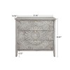 3 Drawers Dresser for Bedroom - Modern Wood Carved Chest of Drawers Cabinet, Farmhouse Wide Dressers with Drawers - 4 of 4