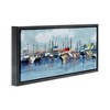 Stupell Industries Varied Boats Docked Port Marina Floating Frame Canvas Art, Black, 31" x 14" - 2 of 4