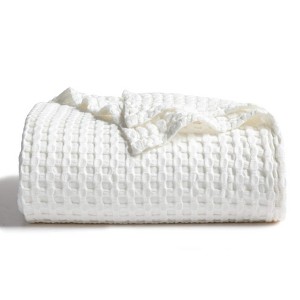 Bedsure Cooling Cotton Waffle Blanket-Lightweight Breathable Summer Blanket of Rayon Derived from Bamboo - 1 of 4