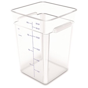 Squares Polycarbonate Food Storage Container, 22 qt, 11 13 x 11.13 x 15.72, Clear, Plastic Squares Polycarbonate Food Storage Container, 22 qt, 11 13 x 11.13 x 15.72, Clear, Plastic