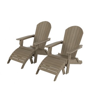 WestinTrends Tuscany HIPS Outdoor Patio Folding Adirondack Chairs with Ottomans (4-Piece Conversation Set) - 1 of 4