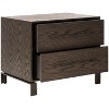 Simmons 2 Drawer Nightstand - SFV6042 - Dark Walnut - Safavieh Couture - 3 of 4