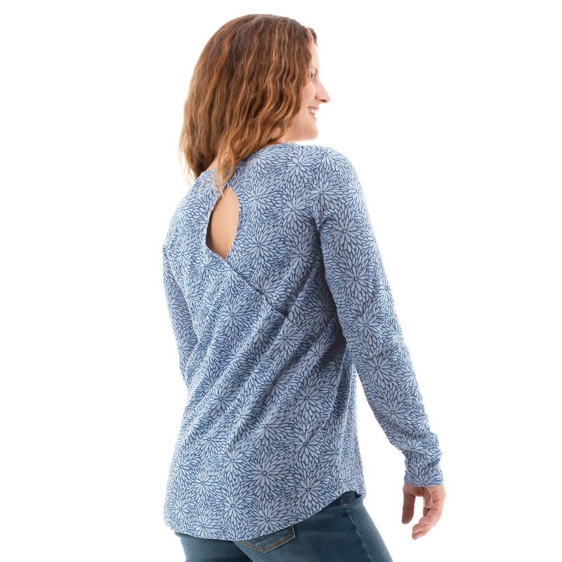 Aventura Clothing Women's Esencia Long Sleeve Sweetheart Neck T-Shirt - Dark Blue, Size Medium, 4 of 6