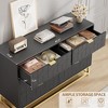 MDF Painted 6 Drawer Dresser Large Storage Cabinet Modern Wood Bedroom Furniture Multi-Drawer Large Cabinet - 4 of 4