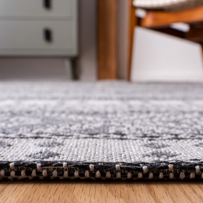 Gray and Anthracite Flat Woven Reversible 4' x 6' Rug