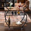 Jomeed Wood and Metal Portable Rolling Kitchen Bar or Coffee Cart with 3 Bottle Horizontal Wine Rack with Handles and Lockable Casters, Gray Oak - 2 of 4