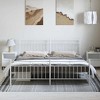 vidaXL California King Metal Bed with Headboard, Under Bed Storage, Noise Free, White, No Mattress - 3 of 4
