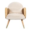 Foam Upholstered Back Rest Seat Armrest Accent Rattan Chair with Metal Legs Mid Century Armchair for Restaurants Living Kitchen Dining Room Office - 3 of 4