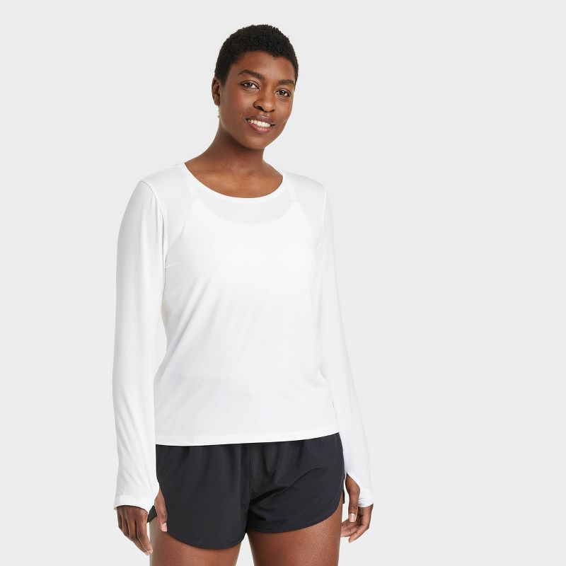 Women's Essential Crewneck Long Sleeve T-Shirt - All In Motion™, 4 of 7