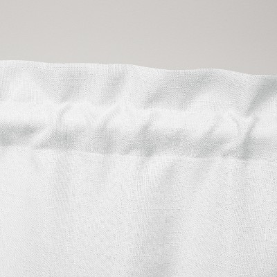 Winter White Linen-Like Scalloped Rod Pocket Valance, 54x16