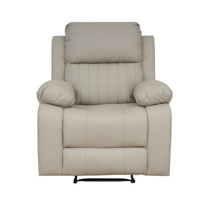 Bonrcea Leather Recliner Chair, Classic and Traditional Manual Recliner Chair with Overstuffed Arms and Back, Manual Single Sofa
