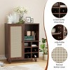 NAYSAYE 47" Bar Rail, Sideboard Cabinet, Storage Bar with Rose Racks Buffet Cabinet for Home Living Room Kitchen Entryway, Brown, 15"*27.5"*33.8" - 4 of 4