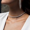 14K Gold Plated Tennis Necklace - 3mm Rhinestone Butterfly Choker for Women - 4 of 4