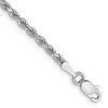 Black Bow Jewelry 2.25mm 10k White Gold Solid Diamond Cut Rope Chain Necklace - 4 of 4