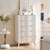 SinCiDo 48" Tall Fluted Dresser, Modern 5 Drawer Chest w/ Faux Marble Top & Curved Profile, Wood Drawer for Hallway, Bedroom, Entryway, Solid White - 3 of 4