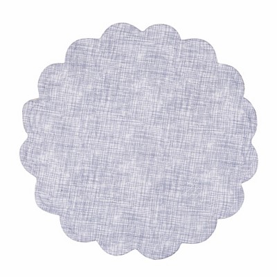 Brunswick Island Blue and Beige Cotton Round Placemats Set of 6