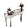 Grungis Half-Moon Mirrored Console Table with Storage,Modern Entryway Table with Fluted Glass & Crystal Knob Drawer for Living Room Hallway - 3 of 4