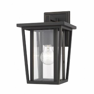 Seoul Glass Outdoor Wall Lantern - 100W Incandescent, Dimmable, Wet Rated, 7.25" x 11.5" - 1 of 3