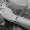Black Bow Jewelry 8.5mm Stainless Steel & Black Plated Hammered Cuff Bracelet, 7.25 Inch - 3 of 4