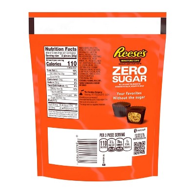 Reese&#39;s Zero Sugar Chocolate Candy and Peanut Butter Miniature Cups Pouch - 5.1oz
