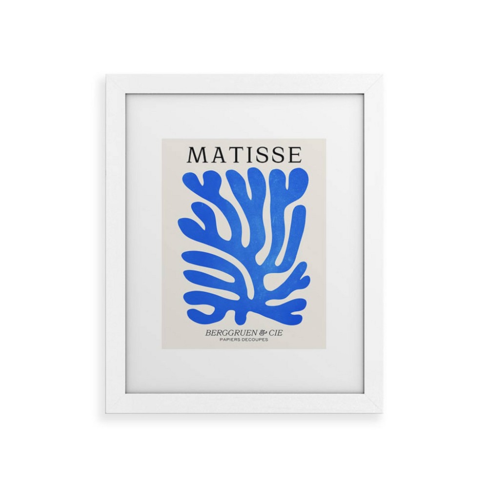 Photos - Wallpaper Deny Designs 18"x24" Ayeyokp Marseille Blue Matisse Color White Framed Art