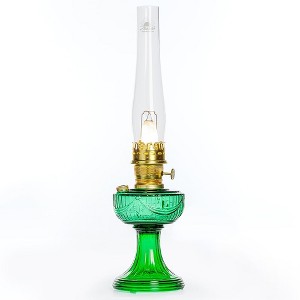 Aladdin Lincoln Drape Oil Lamp - Traditional Classic Indoor Oil or Kerosene Fuel Lamp, Bright White Light, Glass with Brass Trim - 1 of 2