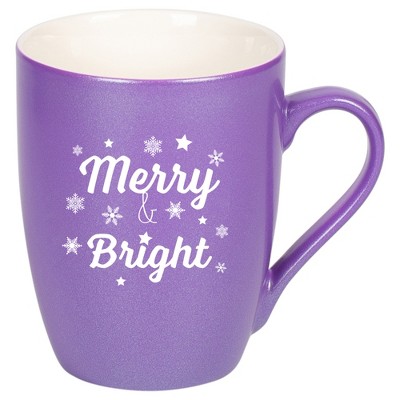Elanze Designs Merry & Bright Passion Purple 10 ounce New Bone China Coffee Cup Mug