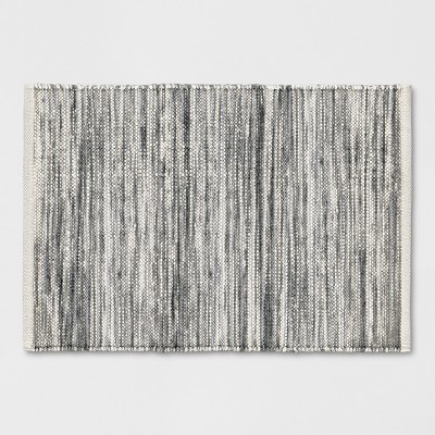Photo 1 of 2x3 Striped Metallic Woven Accent Rug Gray - Project 62