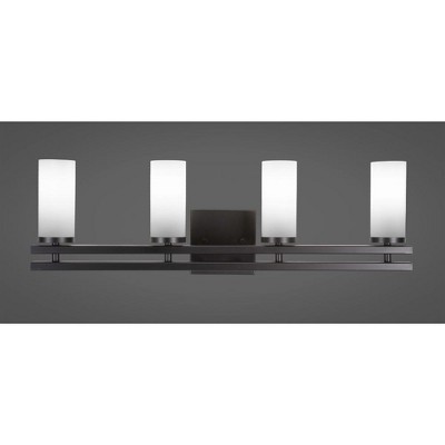 Toltec Lighting Belmont 4 - Light Vanity in  Matte Black with 2.5" White Muslin Shade