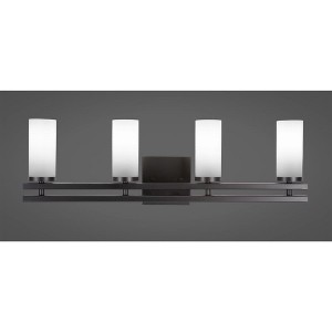 Toltec Lighting Belmont 4 - Light Vanity in  Matte Black with 2.5" White Muslin Shade - 1 of 1