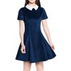 Allegra K Women's Contrast Doll Collar Short Sleeves Mini Flare Dress - 3 of 4