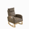 VYNXARIA 27.6"W Modern Accent High Backrest Living Room Lounge Arm Rocking Chair, Two Side Pocket,coffee - 3 of 4